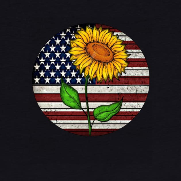 Sunflower American Flag Costume Gift by Ohooha